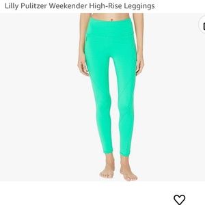 Lilly Pulitzer Weekender High-Rise Leggings NWT Agave Green Sz L